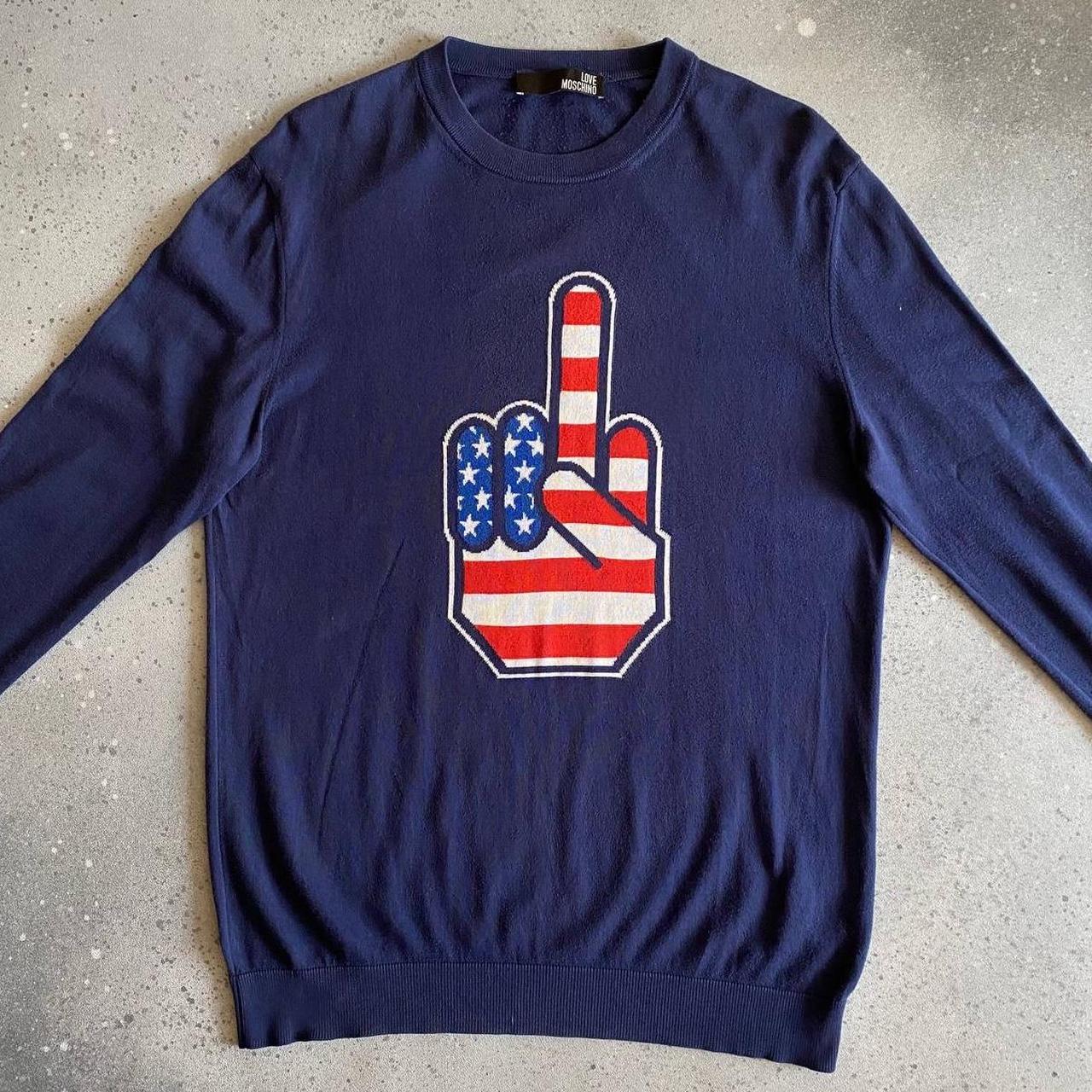 Love Moschino Men's Navy Sweatshirt Depop