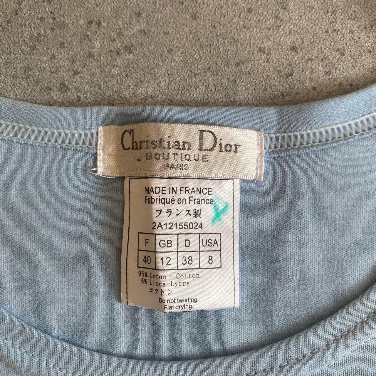 Christian Dior Women's Blue T-shirt | Depop