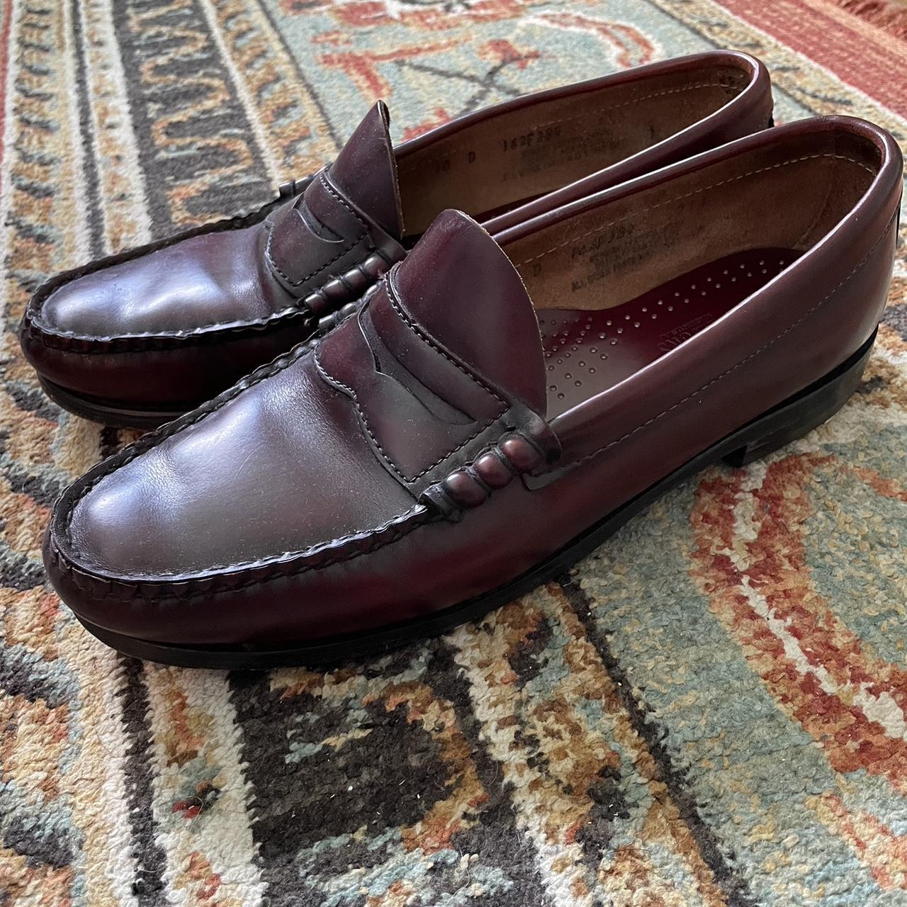 Bass Weejuns Burgundy Penny Loafers Excellent... - Depop