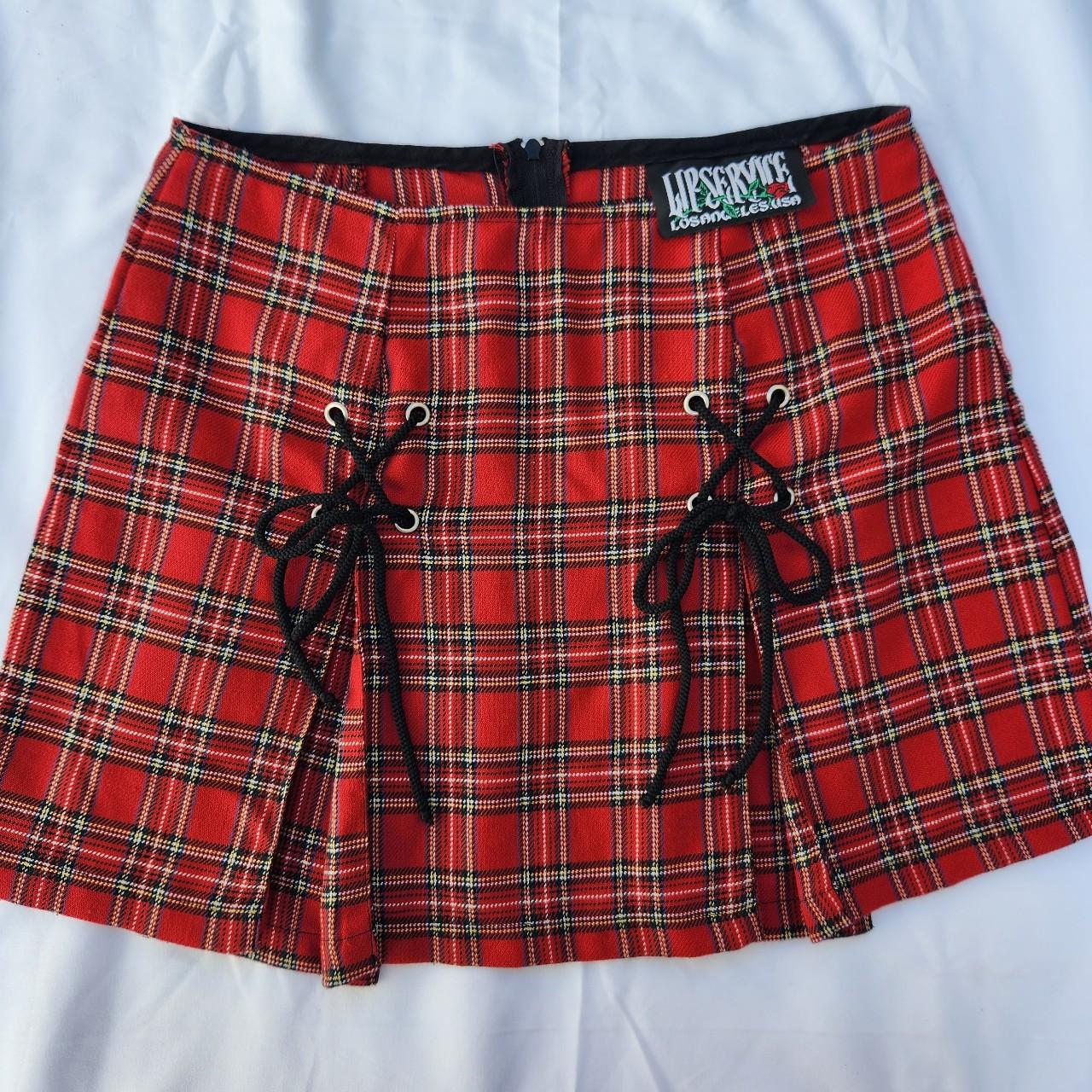 Lip Service Red Plaid Mini Skirt Size Small From Depop 4826