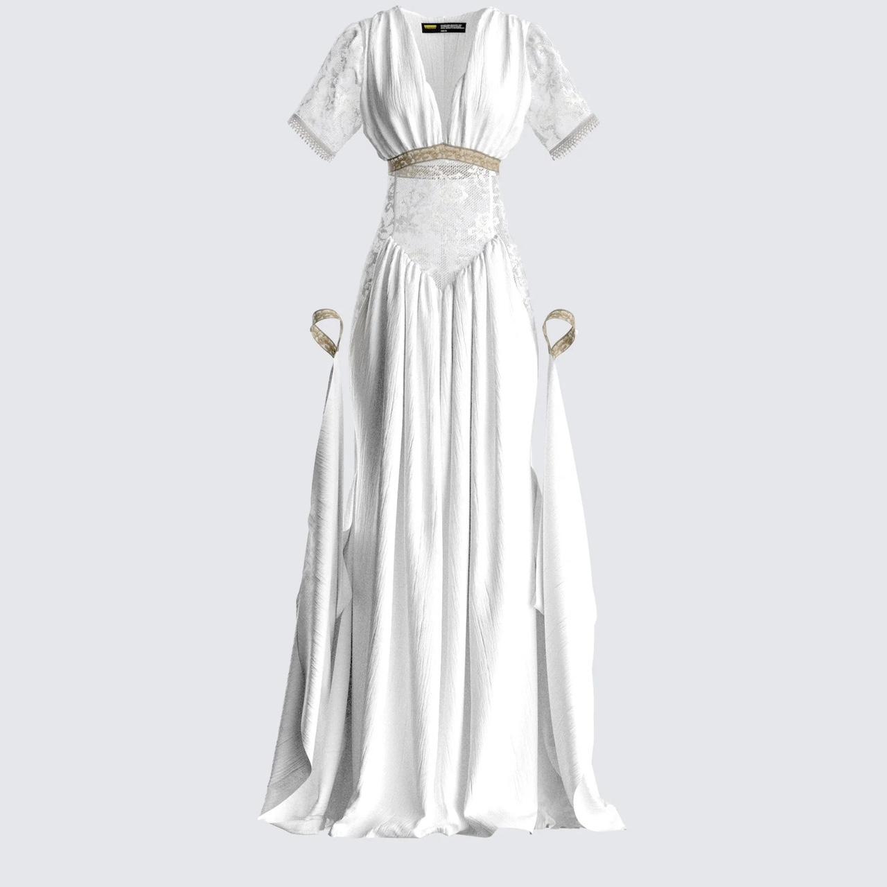 Finesse Melora White Maxi Dress (collar not - Depop