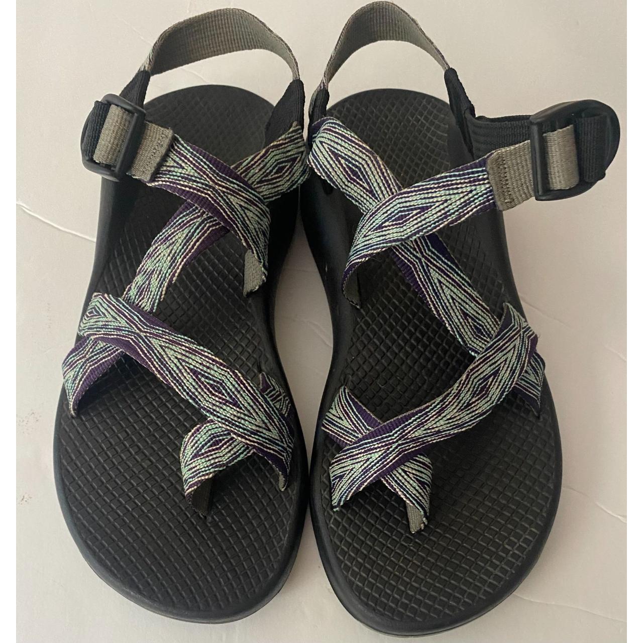 Chaco Z2 Purple and Aqua Toe Loop Hiking Sandal With Depop