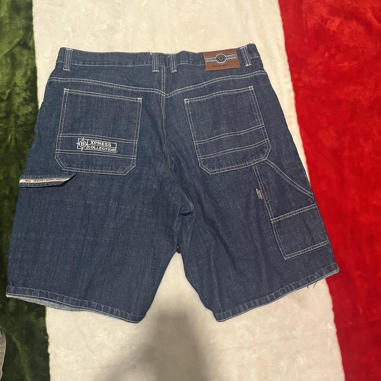 Men's Blue and White Shorts Depop