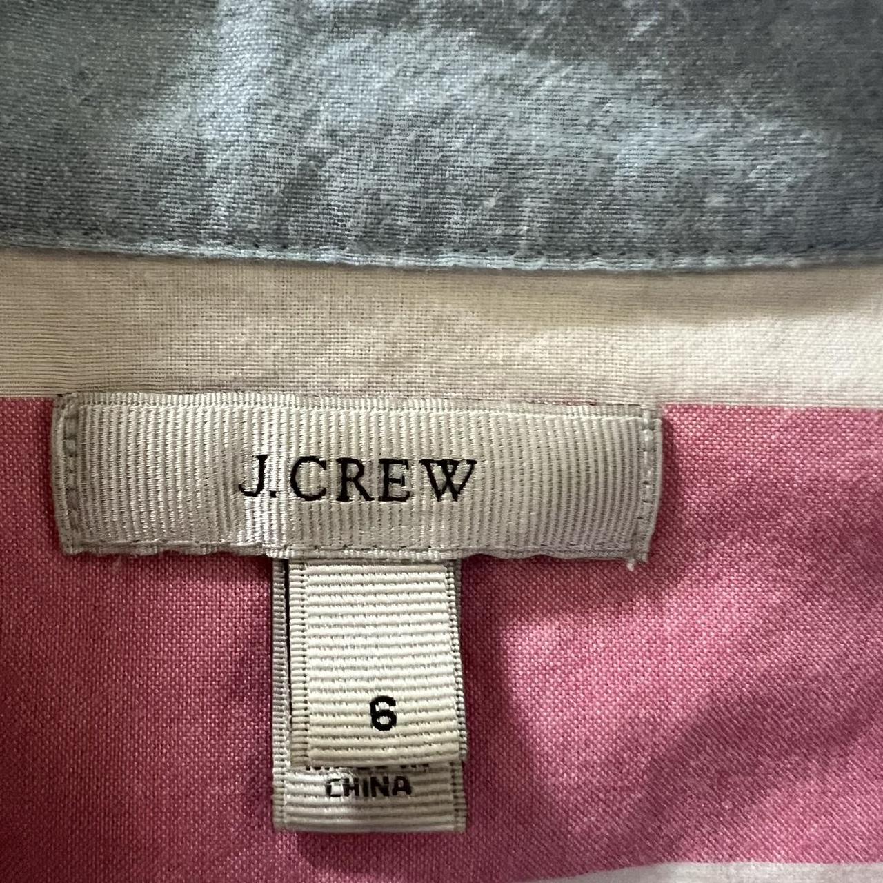 J.Crew Women's Pink and White Polo-shirts | Depop