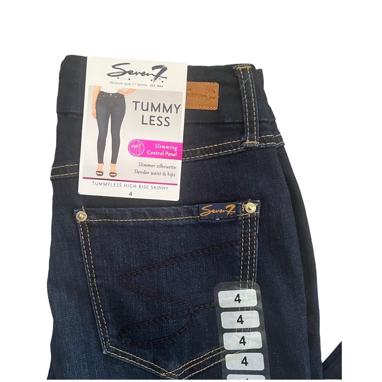 Seven7 Women's Tummyless High Rise Slimming Control Panel Skinny Jeans