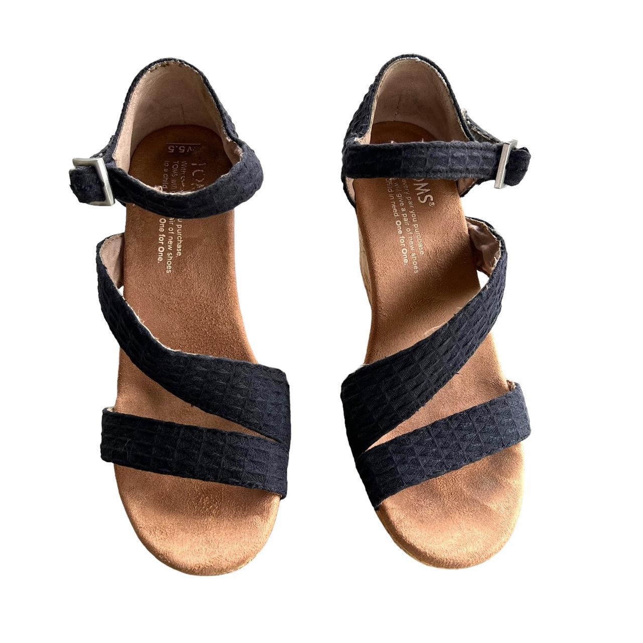 TOMS: Marisela Wedge Sandal - Black | Makk Fashions