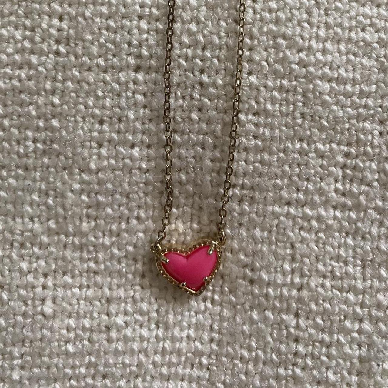 pink heart kendra scott dupe necklace not official... - Depop