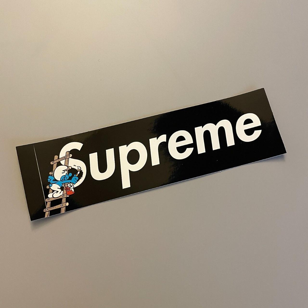 Supreme Blue Smurf Box Logo Sticker | Fall 2020 | Supreme Stickers