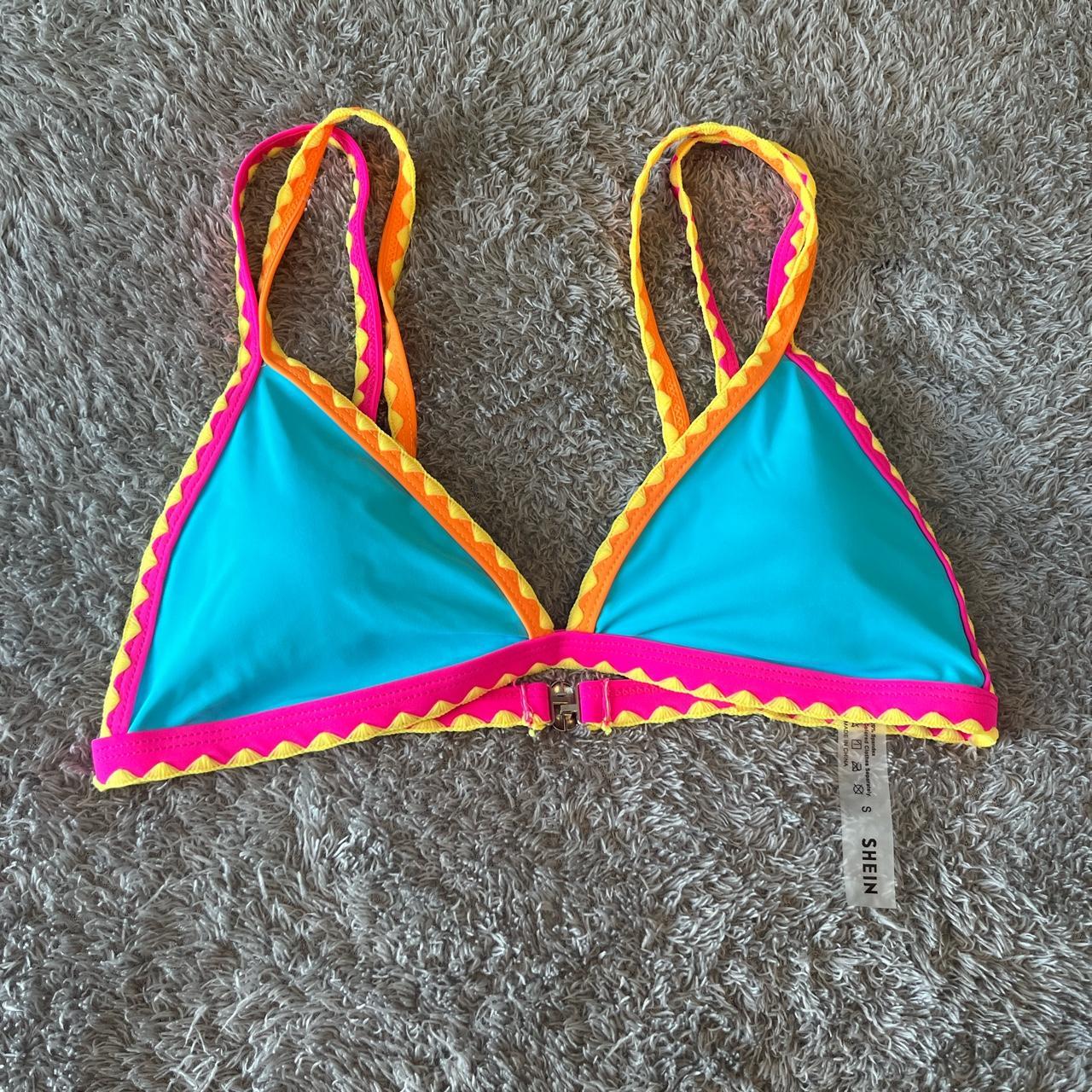 SHEIN Women's Blue and Pink Bikiniandtankinitops Depop