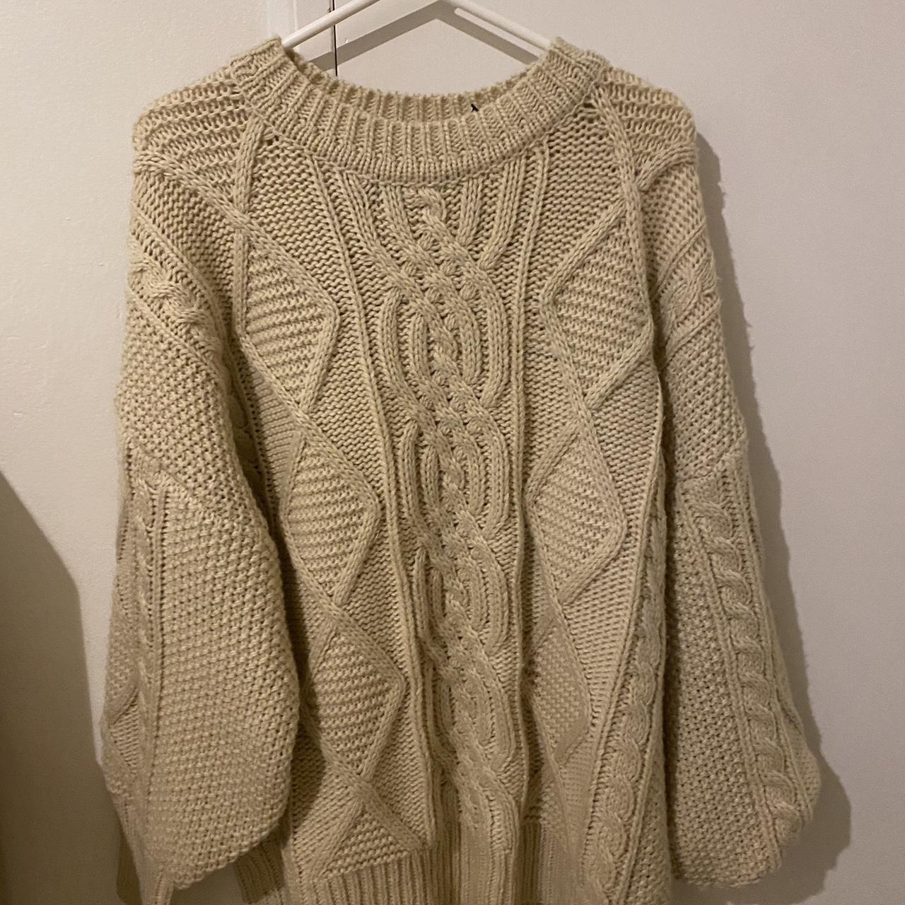 VERY oversized Beige Sweater, worn once, giving rory... - Depop
