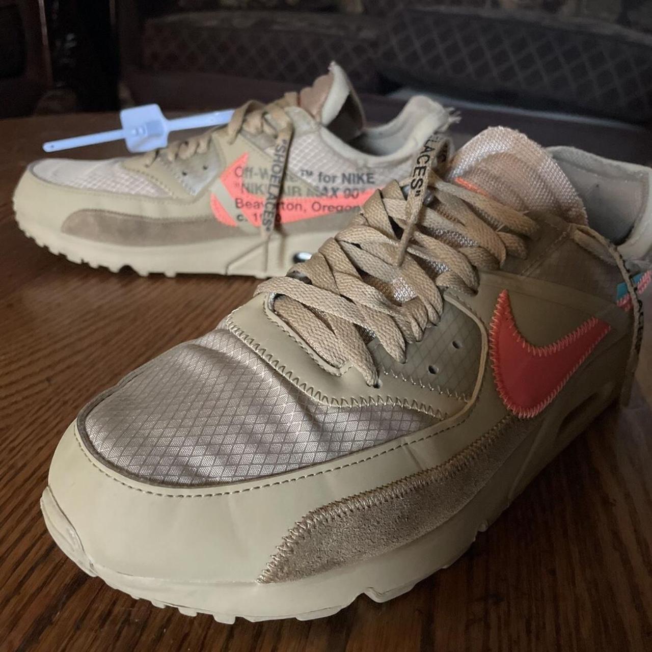 Off white air max 90 desert on sale ore blue laces