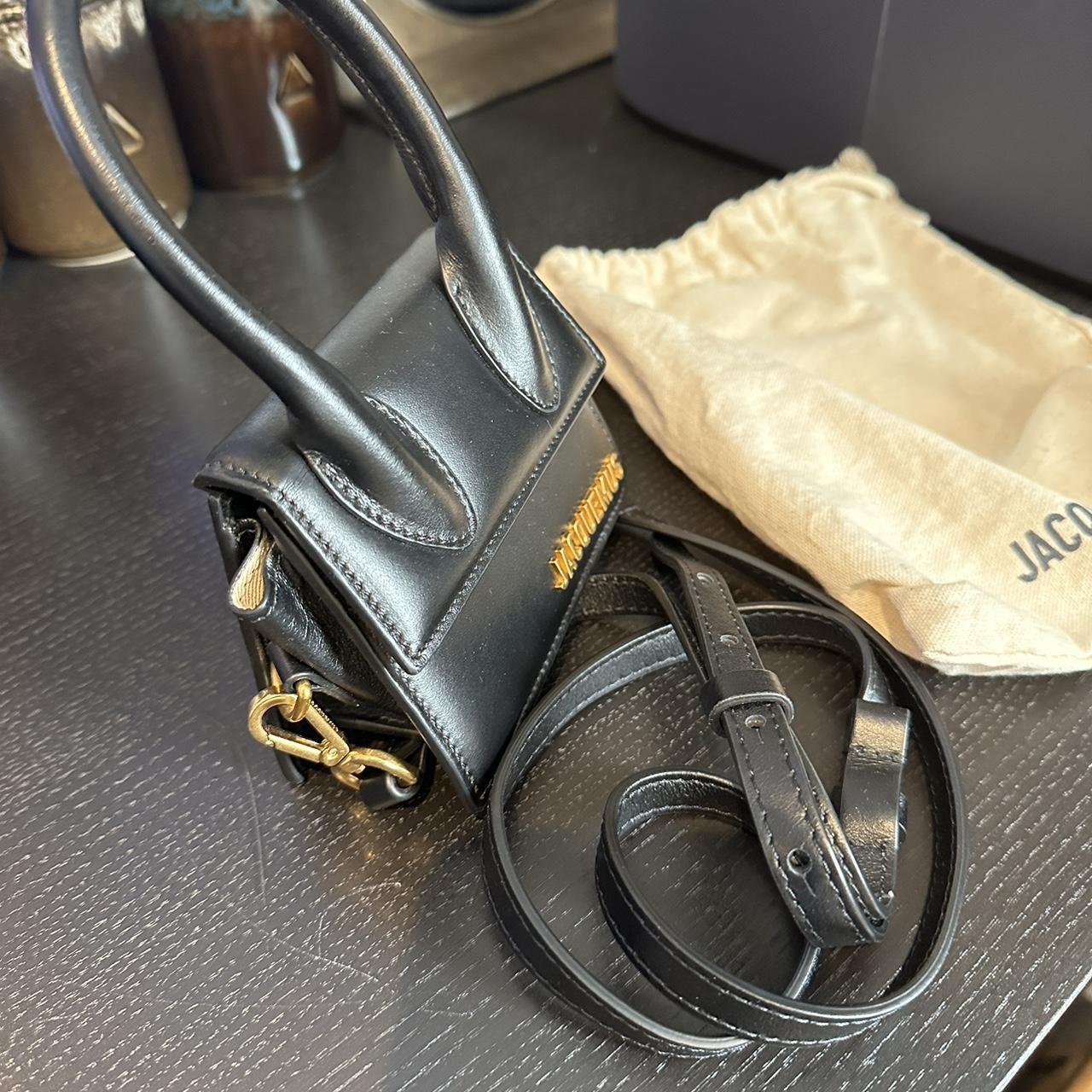 jacquemus bag le chiquito black with gold hardware.... Depop