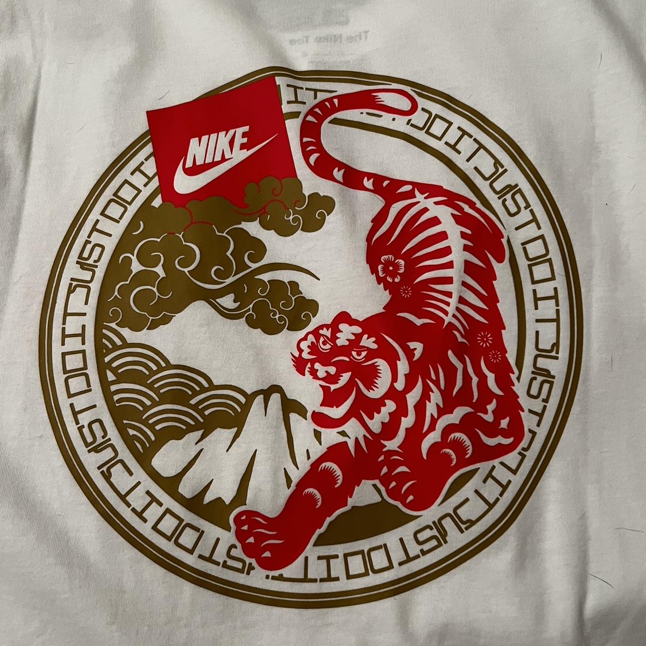 Nike 2021 Chinese New Year Red/White/Gold Tiger tee | Depop Nike 2021 Chinese New Year Red/White/Gold Tiger tee | Depop