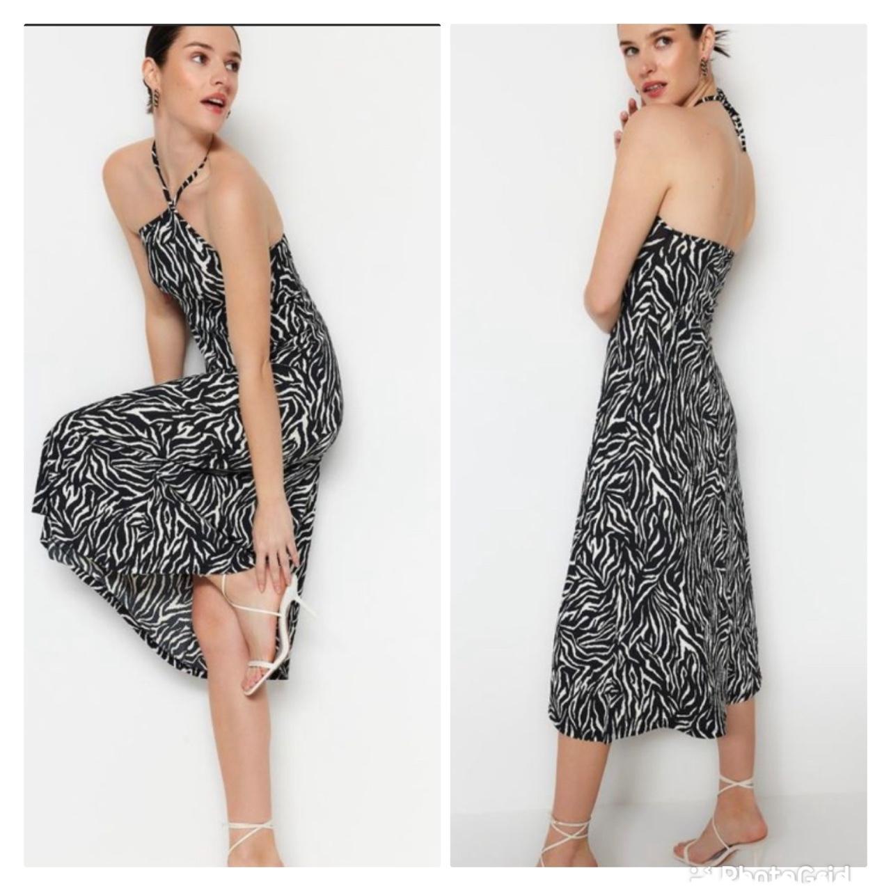 Halter Neck Midi Dress. Size M. Neckline, length can... - Depop