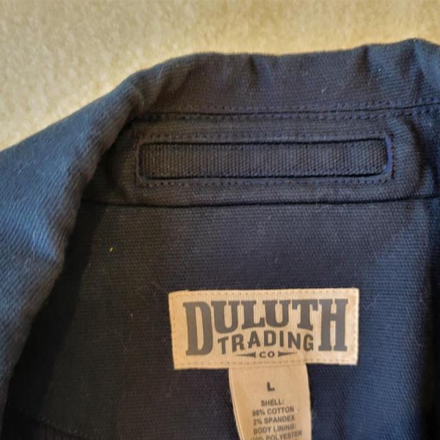 Duluth Trading Presentation Jacket Dark Blue Heavy... - Depop