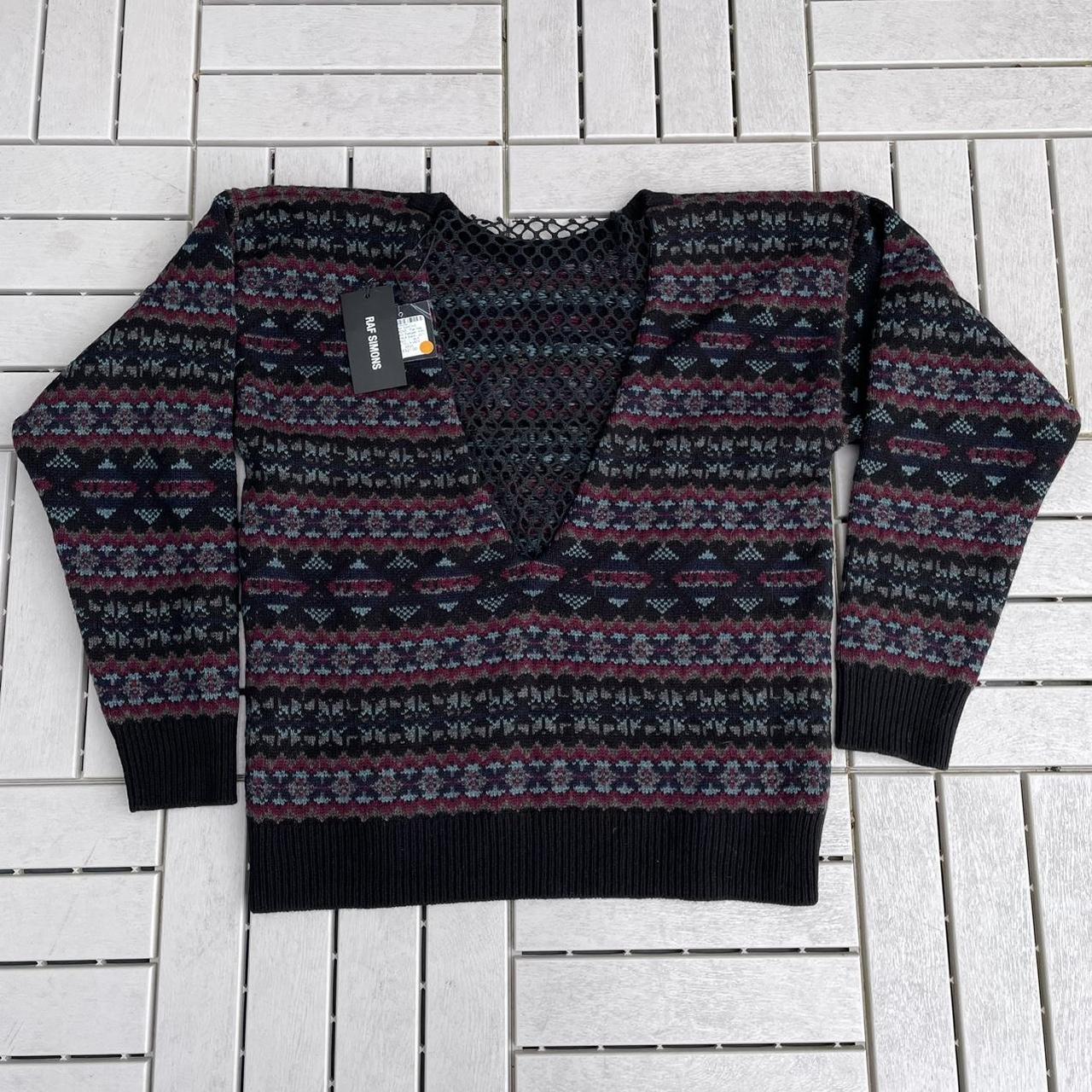 RAF Simons ss2022 fair Isle Jacquard Sweater V neck | Depop