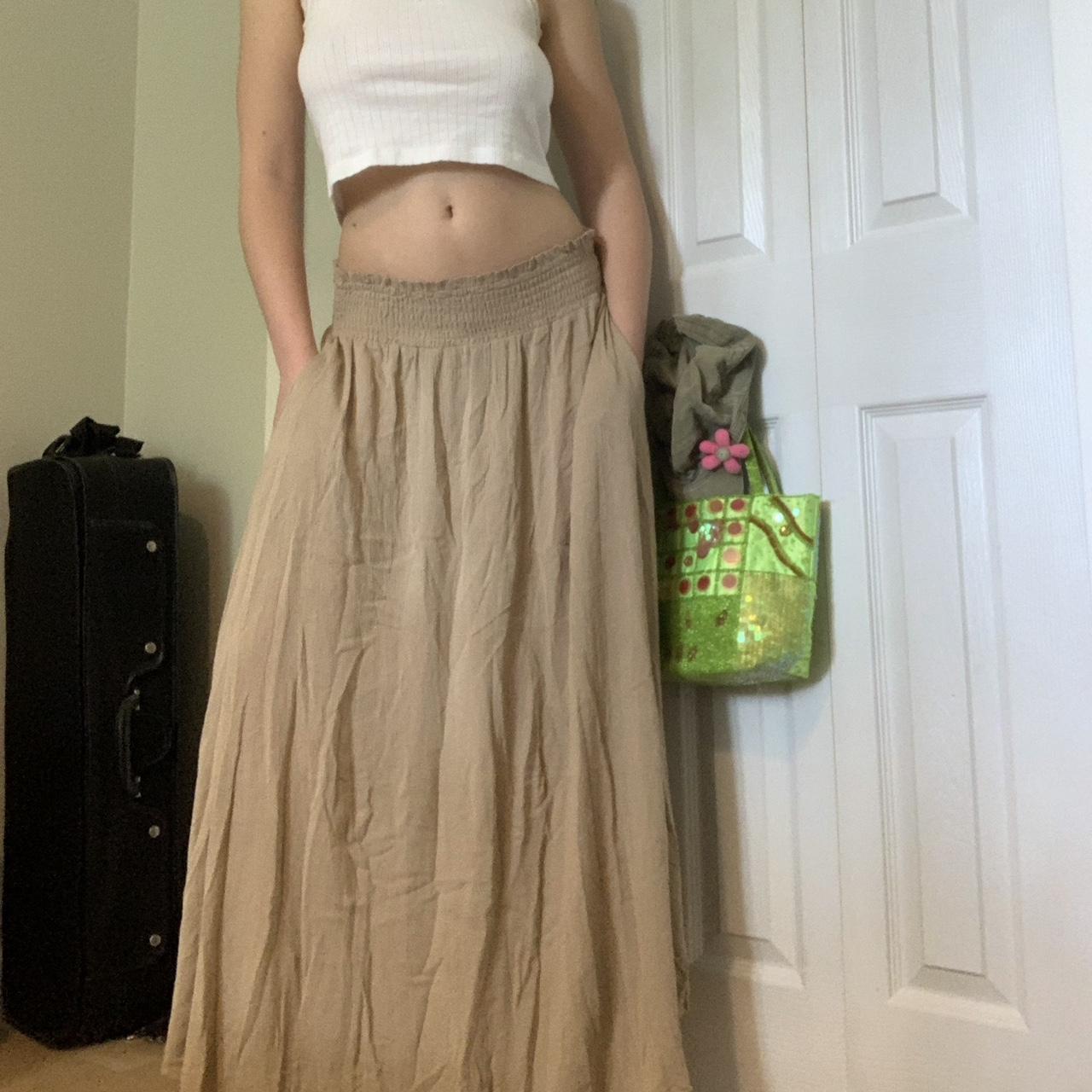 Women's Tan and Brown Skirt | Depop