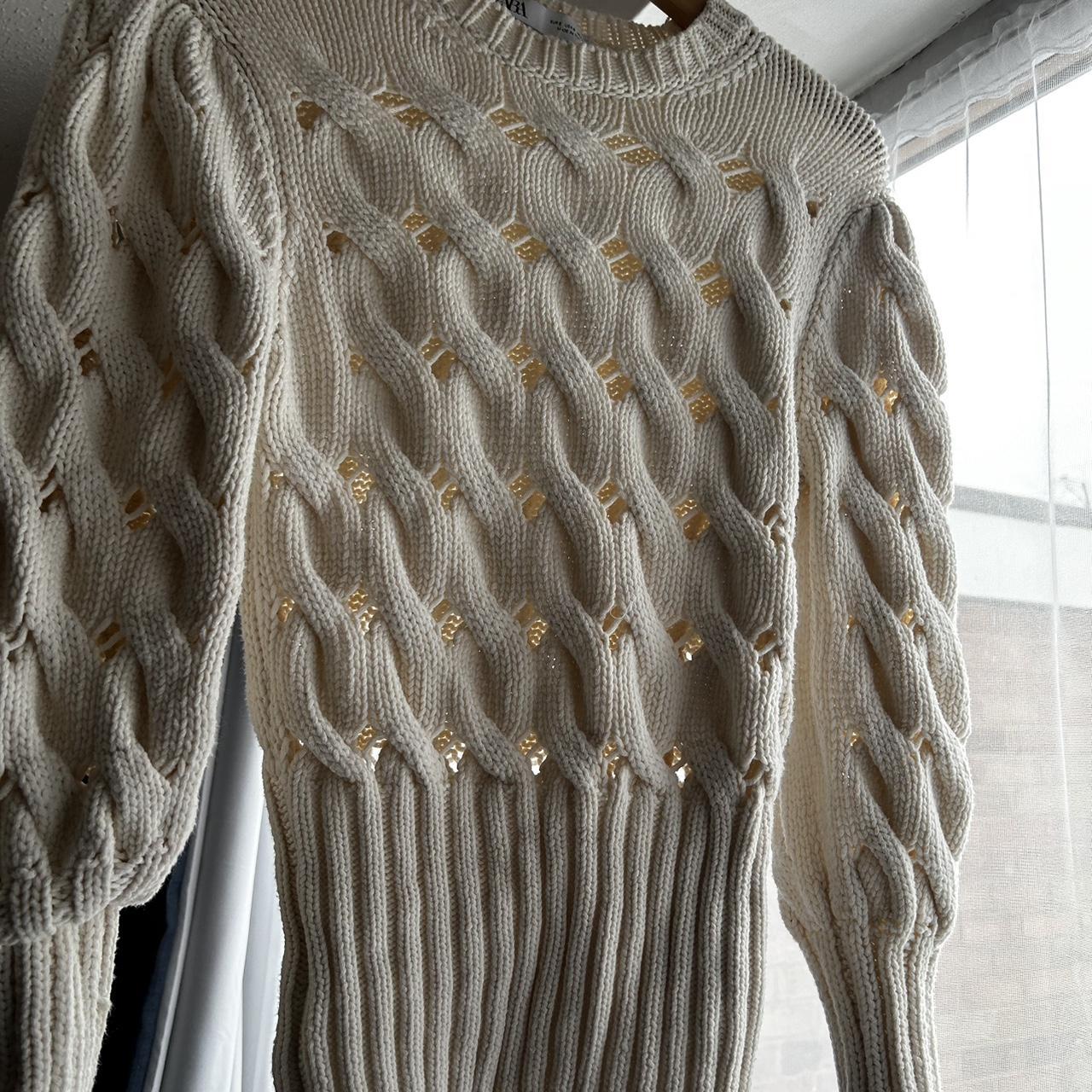 Zara Women's Cream Jumper Depop