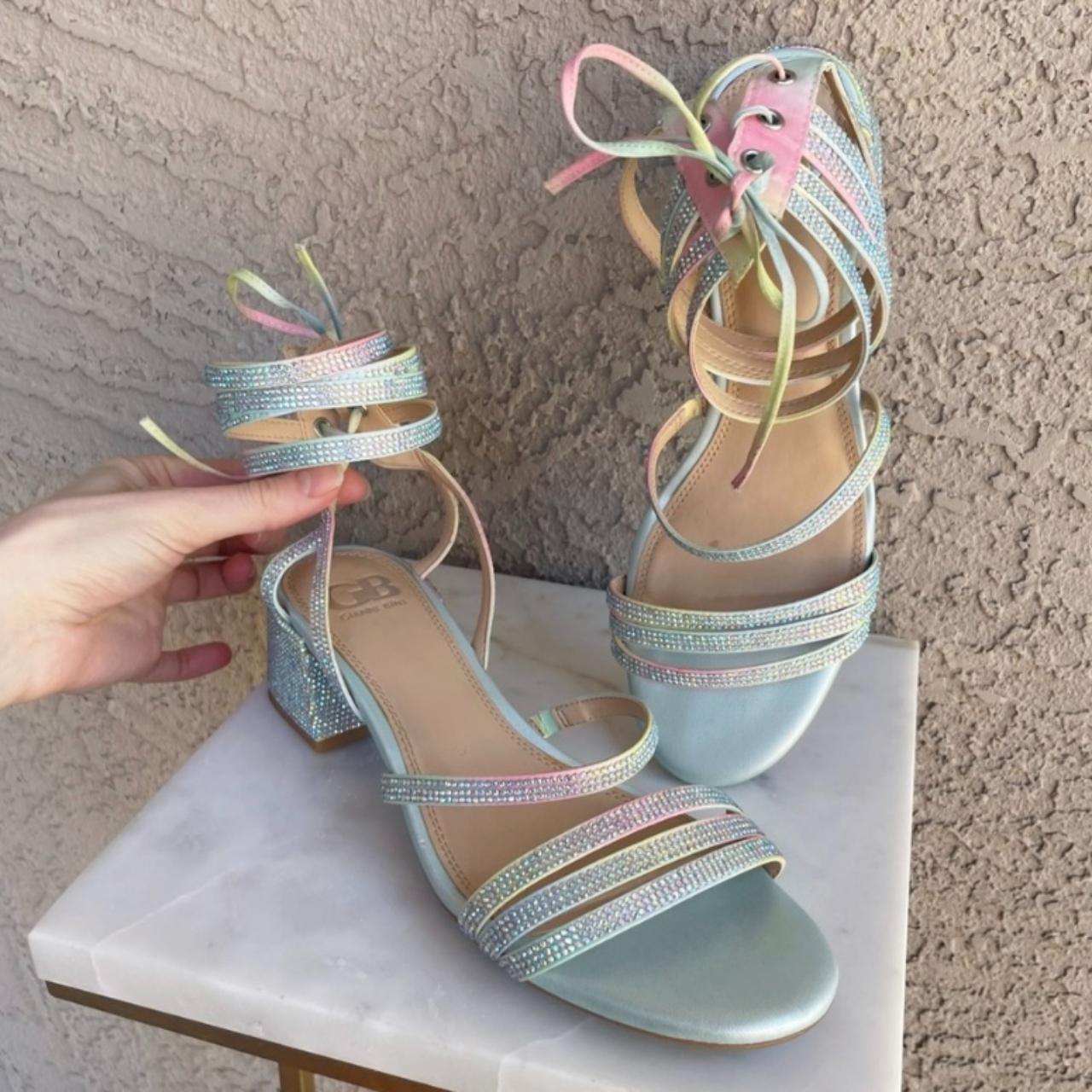 🌈 Gianni Bini Size 9M Pastel Rainbow Cinderella Blue... - Depop