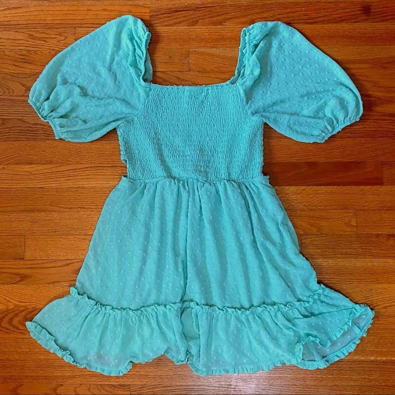 🌿 Teal Green Cute Summer Dress Flirty, Flowy, and... Depop