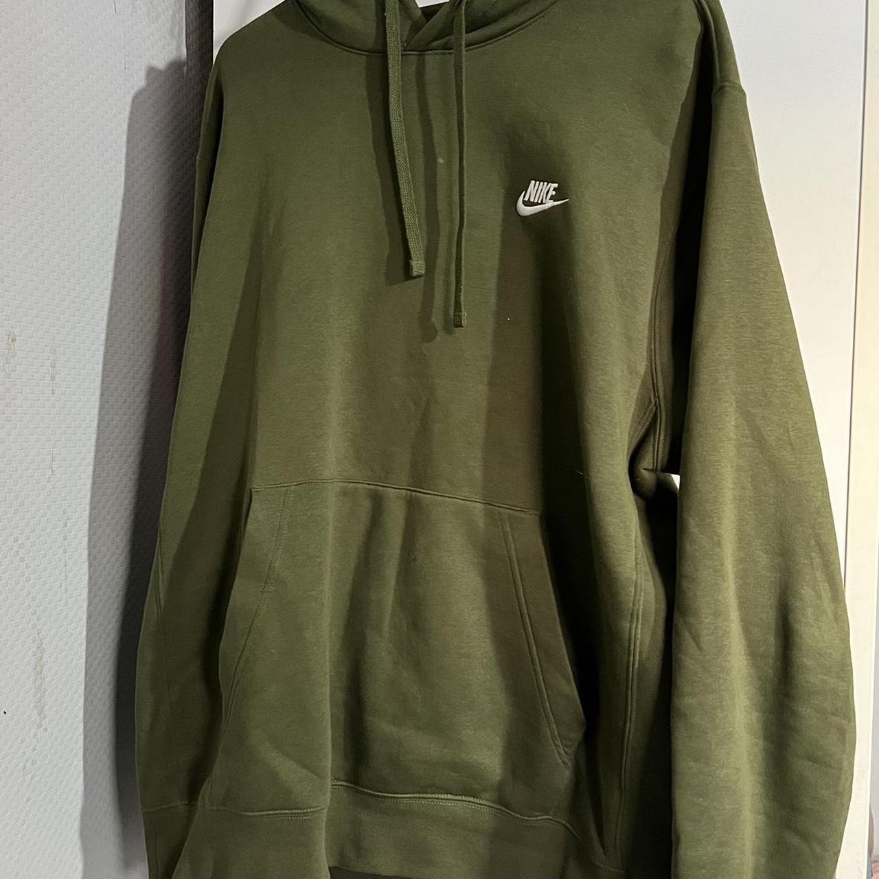 Nike club fleece hoodie olive green on sale