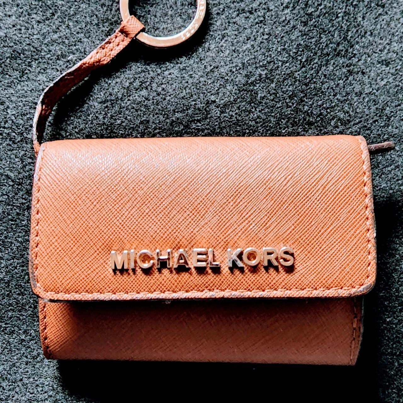 Michael Kors Jet Set Top Zip Coin Wallet Card Holder Key Ring Pearl Grey  Leather | eBay