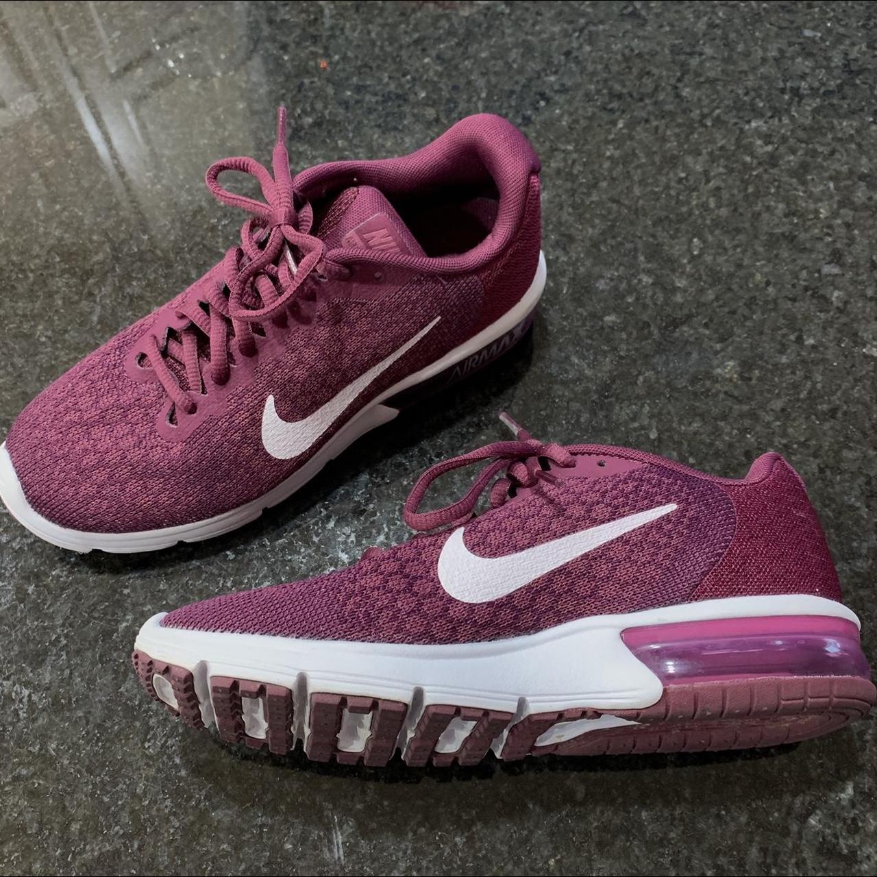 NIKE Air Max Sequent 2 Women s size 6. Burgundy Worn. Depop