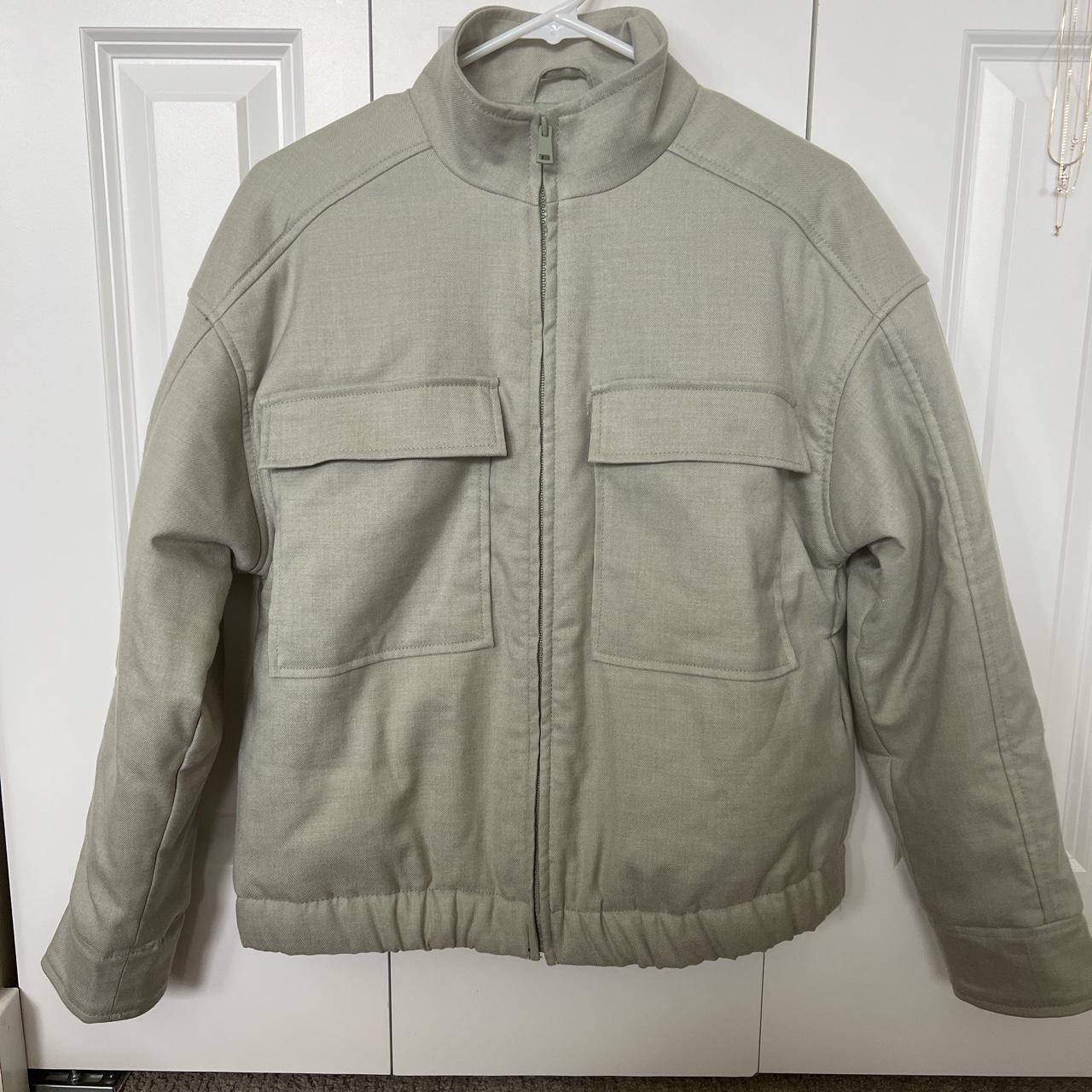 A New Day Women's Green and Grey Jacket | Depop