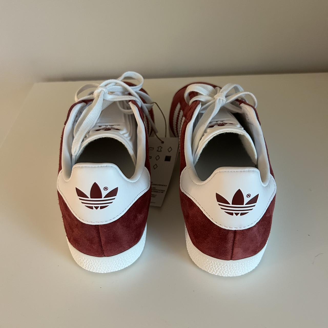 Dark red adidas gazelles, men’s size 7 - Depop