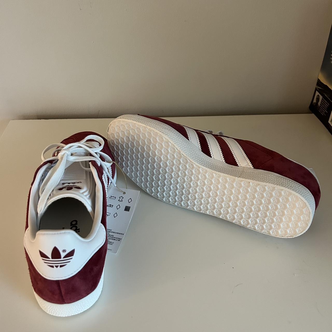 Dark red adidas gazelles, men’s size 7 - Depop