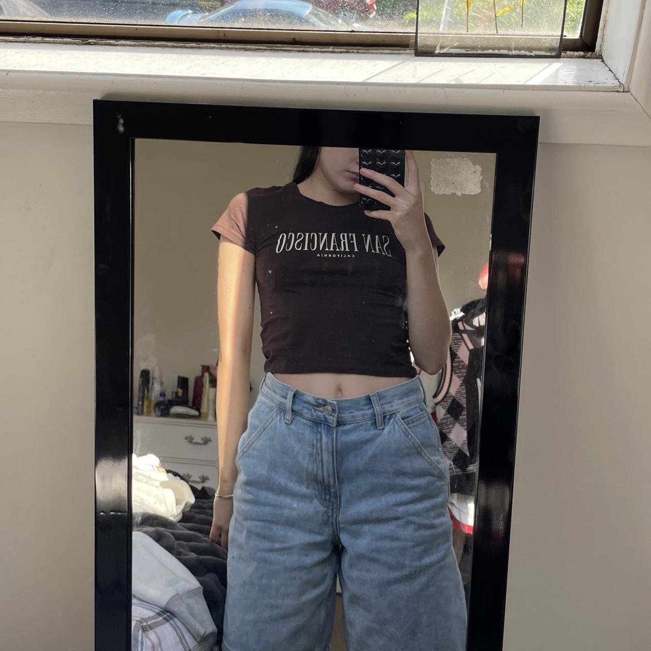 Baby pink cargo pants. Fit high waisted with a - Depop