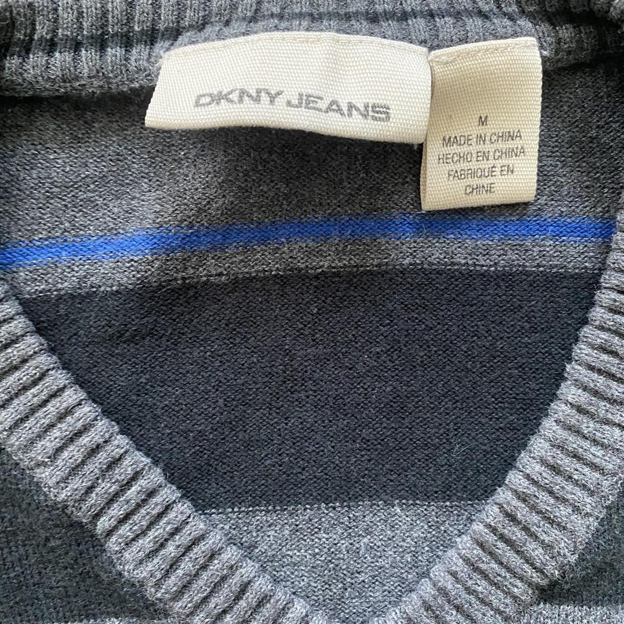 DKNY Men's Black and Blue Sweatshirt Depop