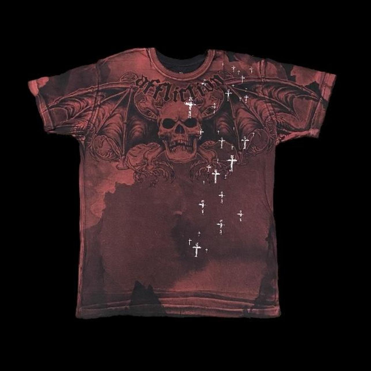 Stupid rare red demon affliction tee Detail is... - Depop