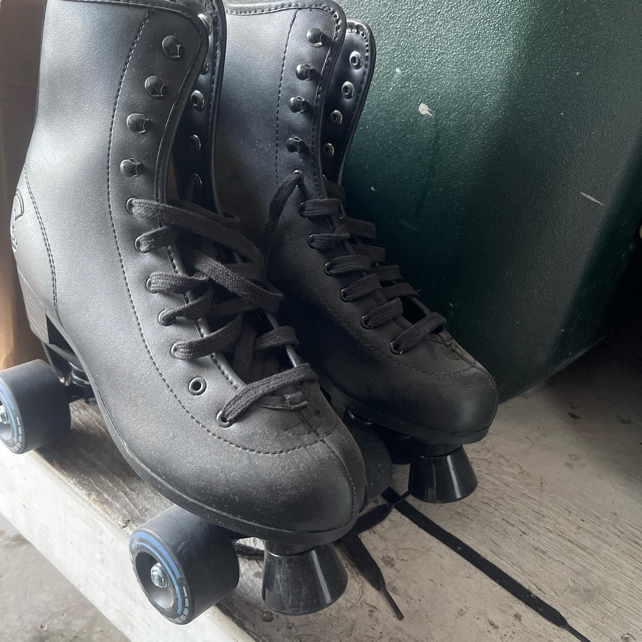 black roller skates, used them a few times but gave... - Depop