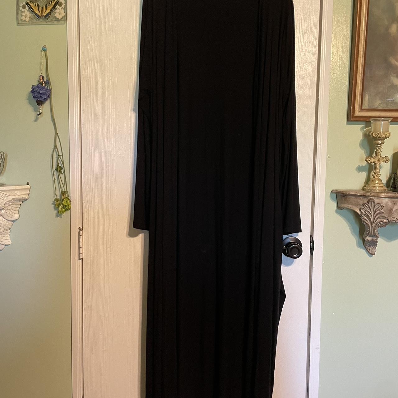 Annabelle - long black cardigan/duster. Light weight... - Depop