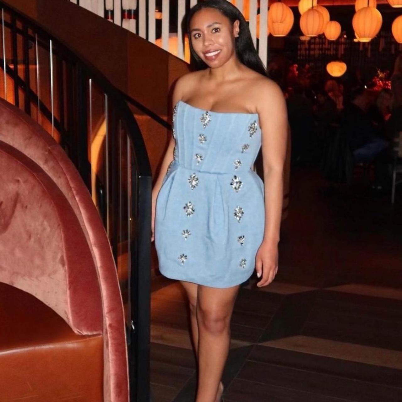 Women's Denim Diamond Dress WORN ONCE: Maraya Denim Diamond