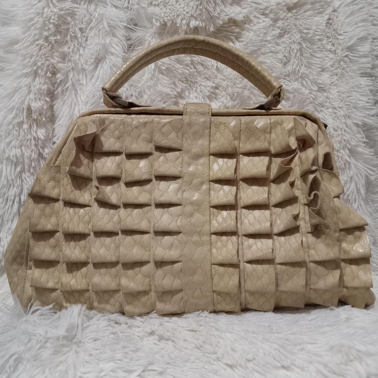 Jessica Simpson Purse Handbag Brown, Beige Faux Snakeskin