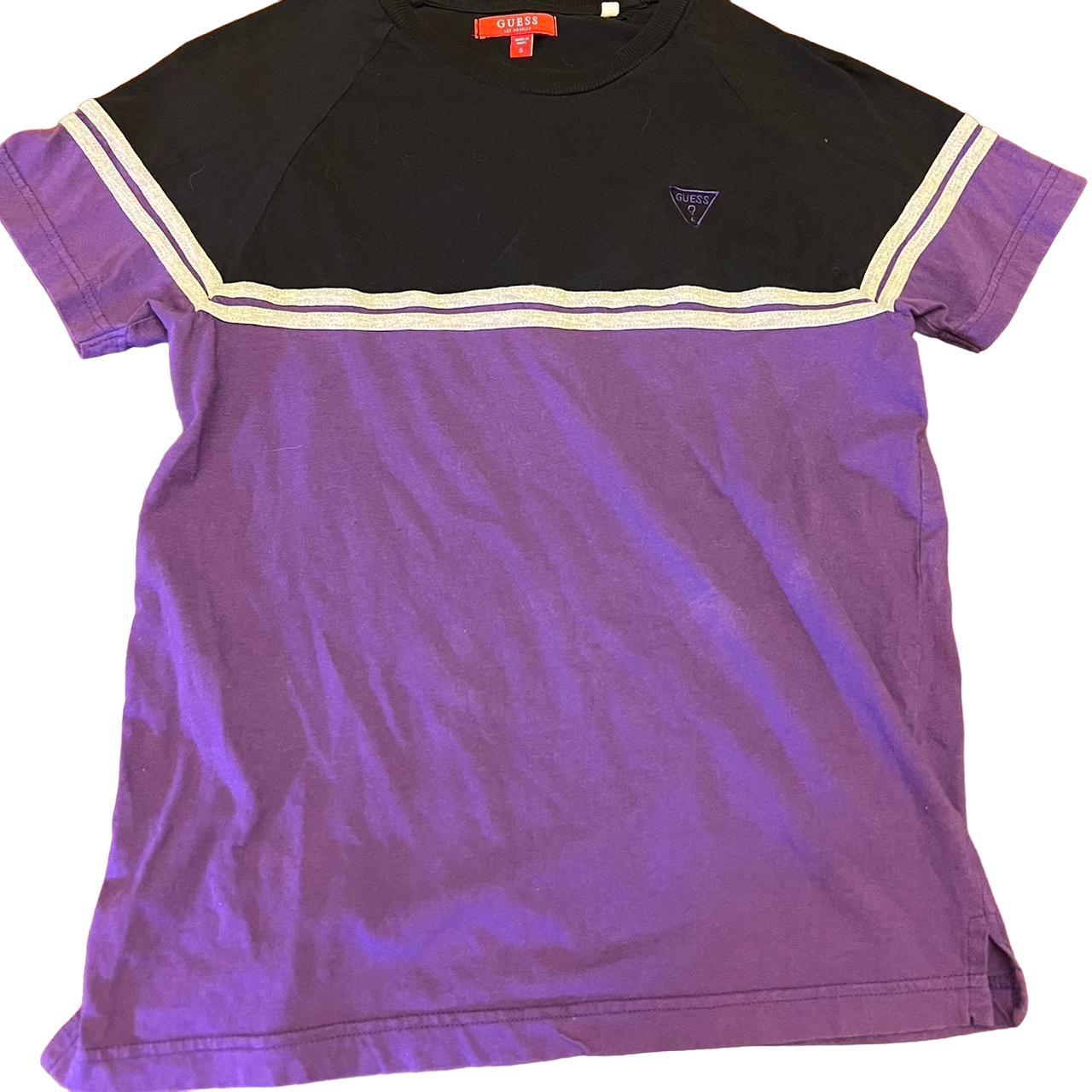 Purple and cheap black guess shirt