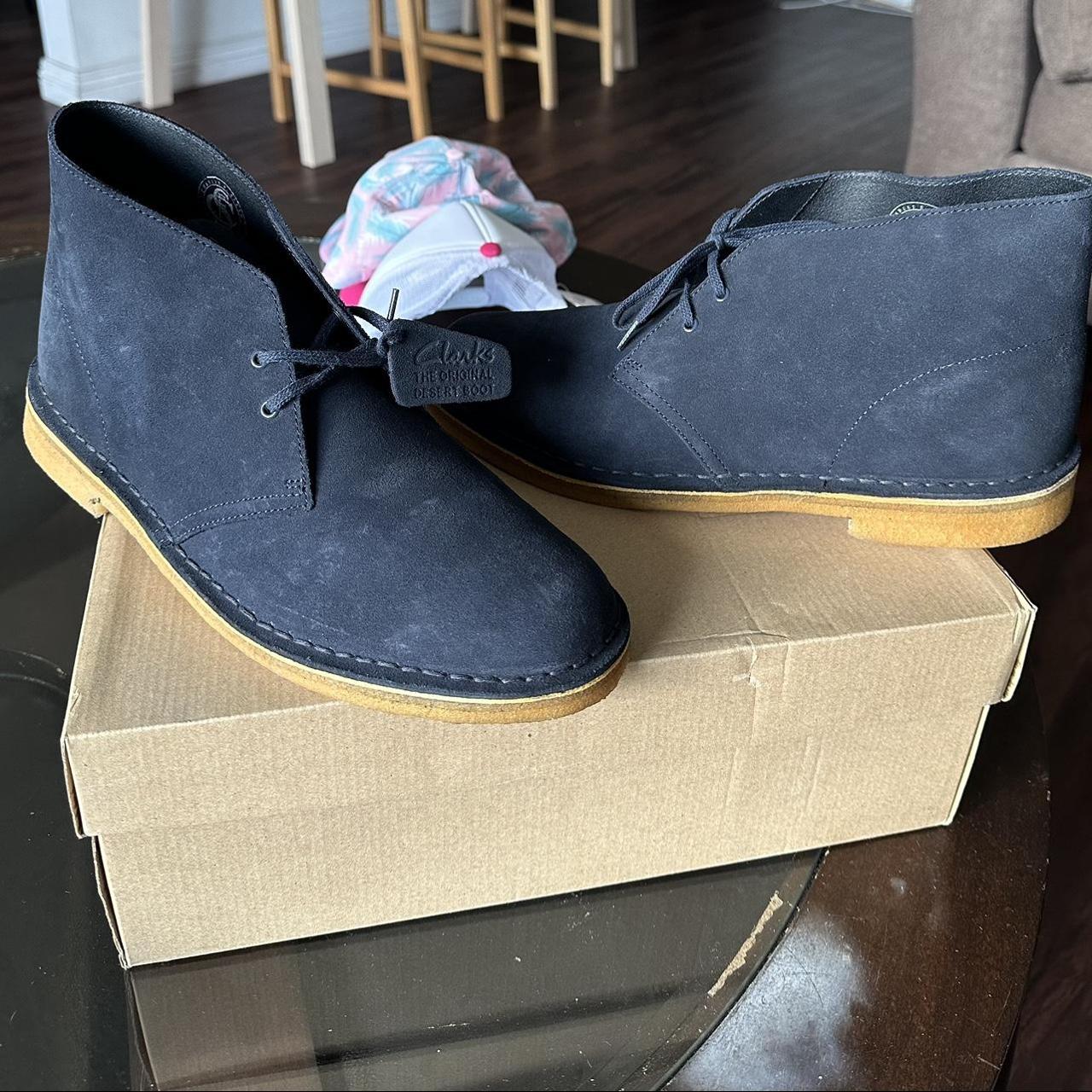 Clarks desert best sale boot navy suede