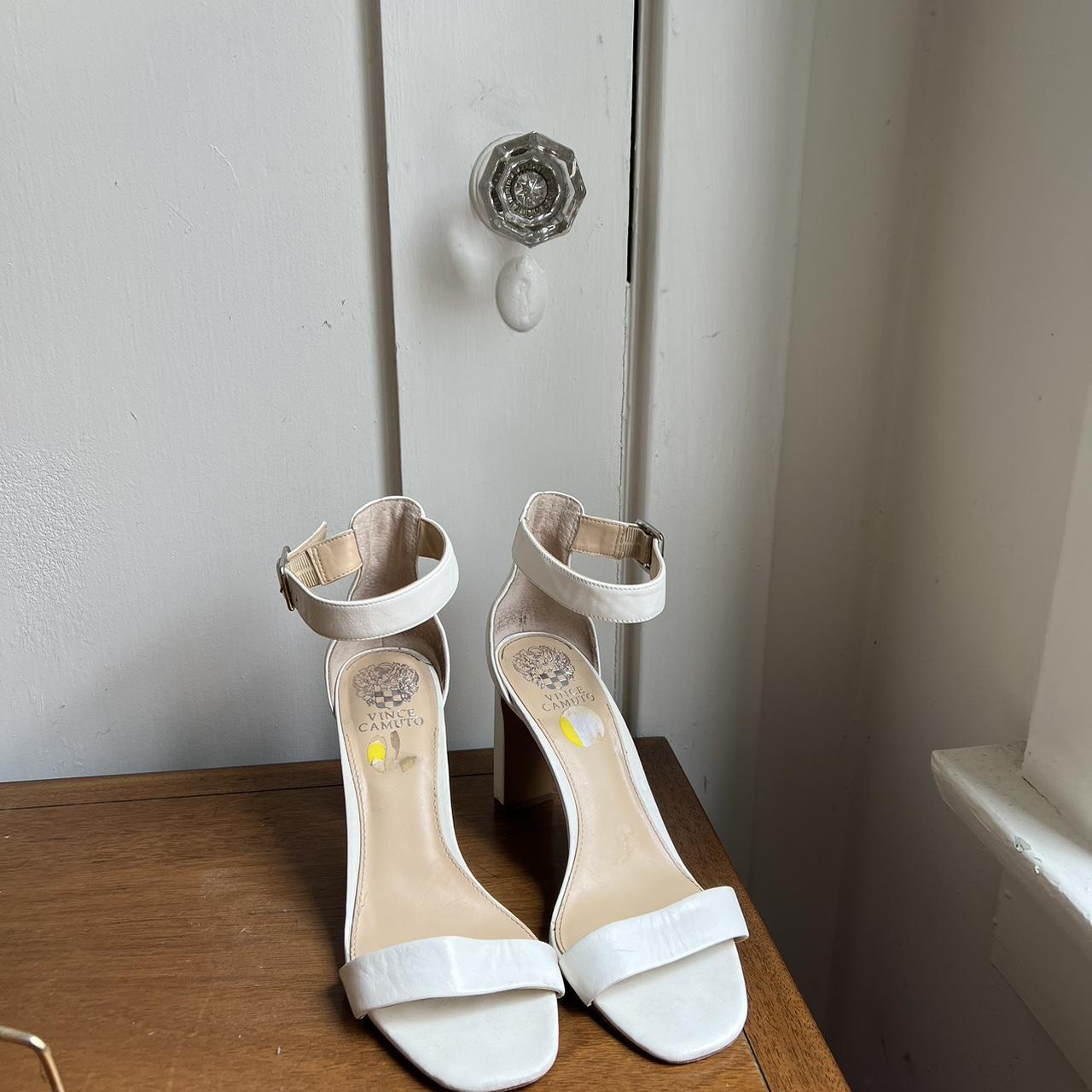 vince camuto white heels