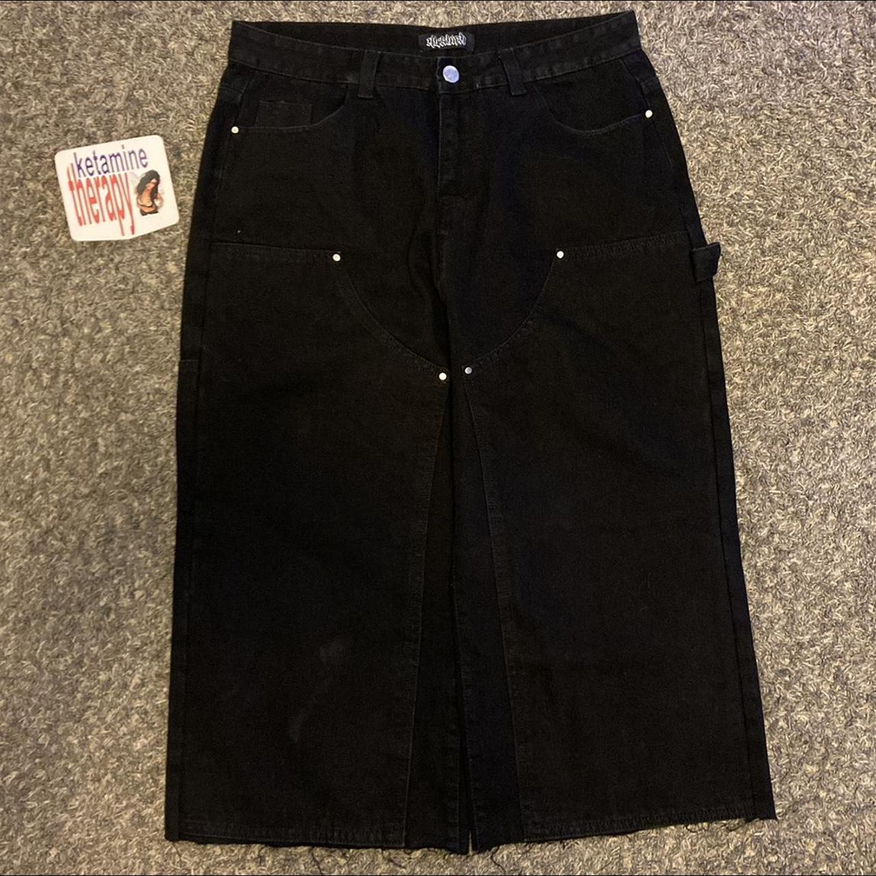 NICKITTEN EXTREMELY BAGGY BARBWIRE EMBROIDERED... - Depop