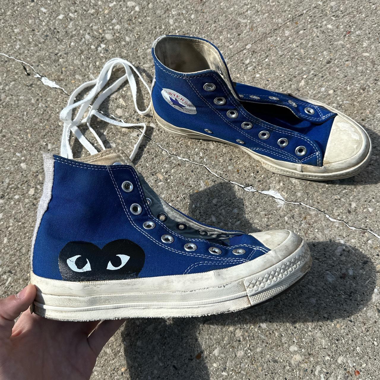 Converse x Comme Des Garçons Hi Blue Chuck Taylor... - Depop