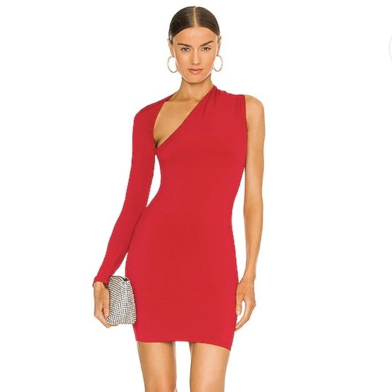 Revolve red one sleeve cutout dress Worn once Size... - Depop