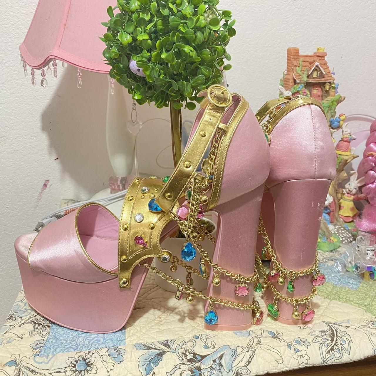 Sugar Thrillz Crowned Charmer Platform Heels SIZE... - Depop