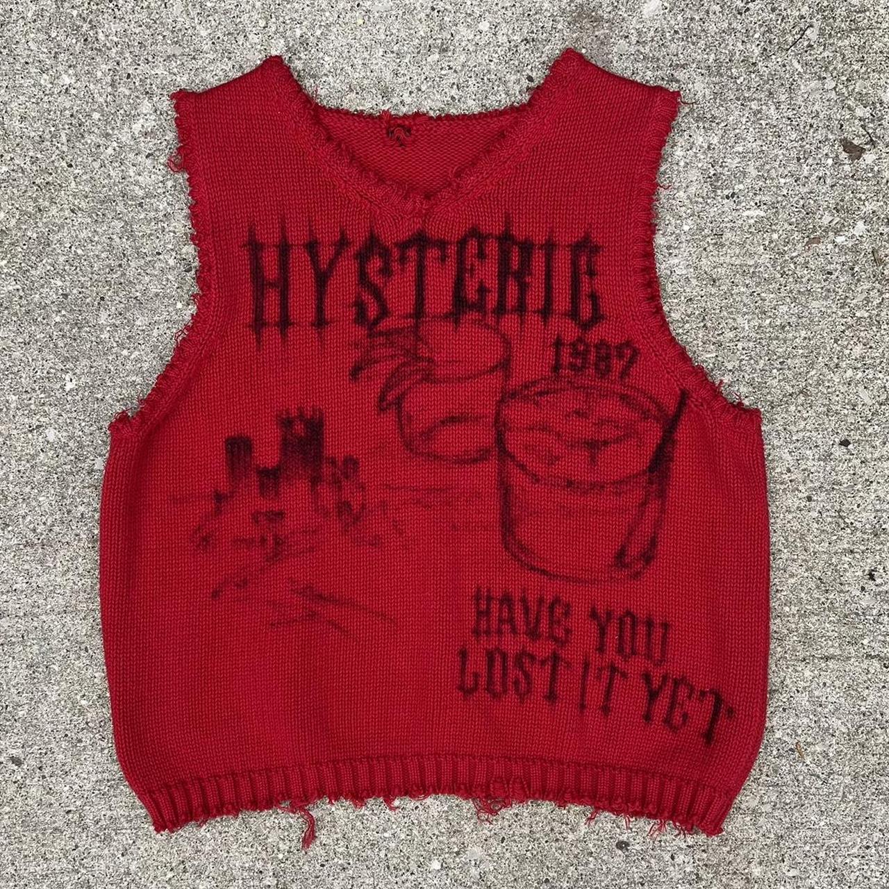 Hysteric Glamour Men's Red and Black Jumper