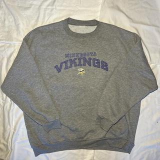 Minnesota Vikings Sweatshirt Adult Medium Gray - Depop