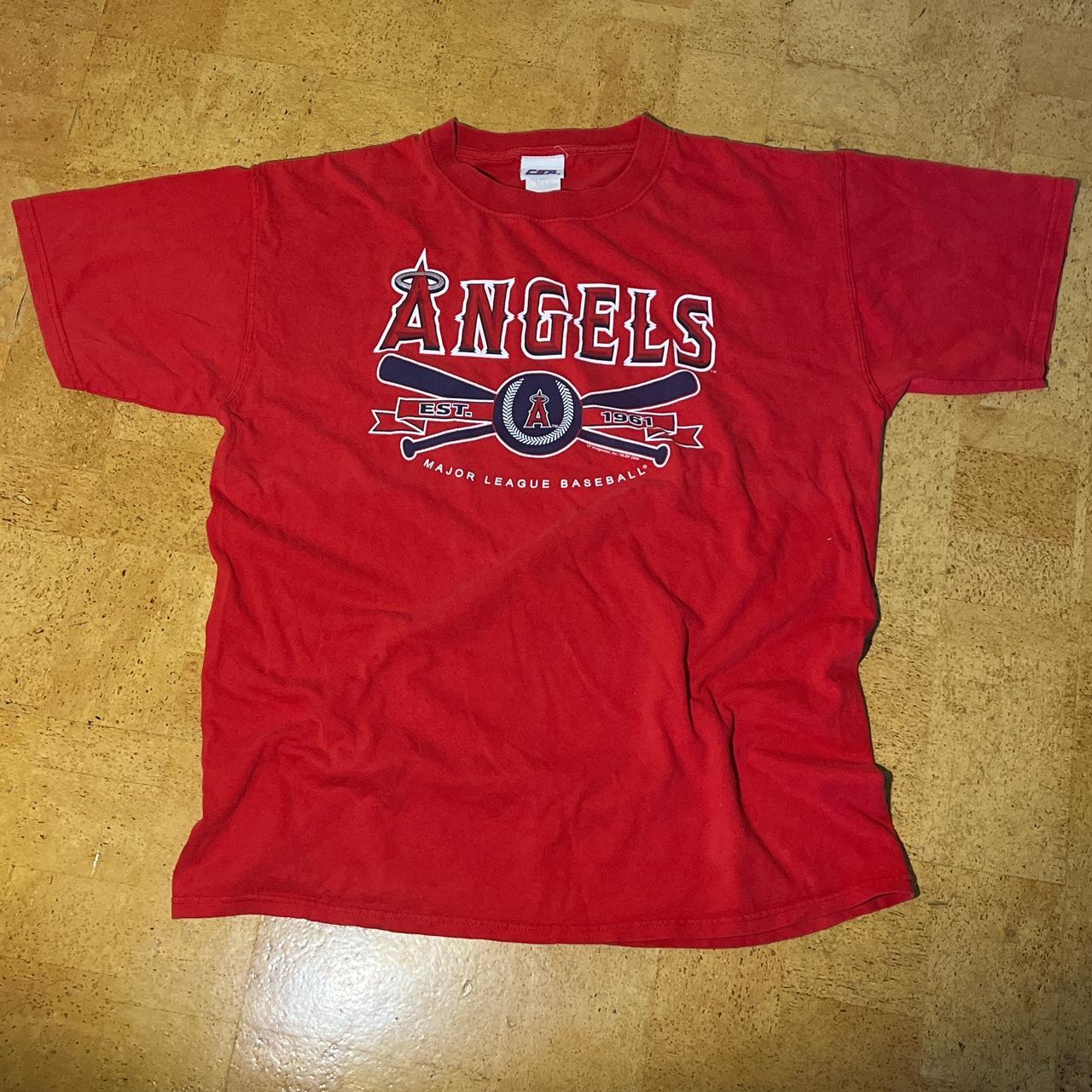 Vintage y2k 2004 Angels Baseball tee. Tag is faded - Depop