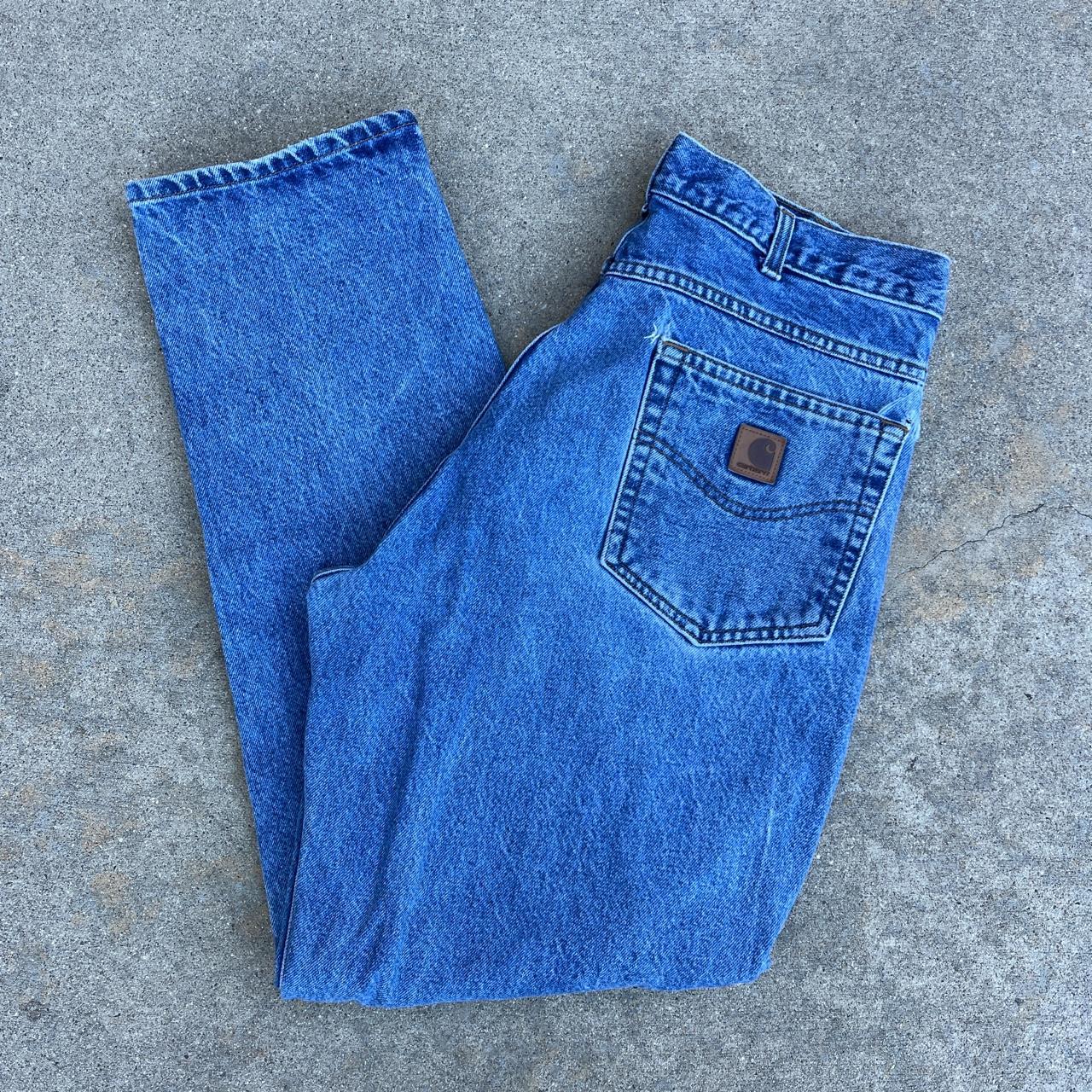 vintage carhartt simple essential jeans 36x32 -blue... - Depop