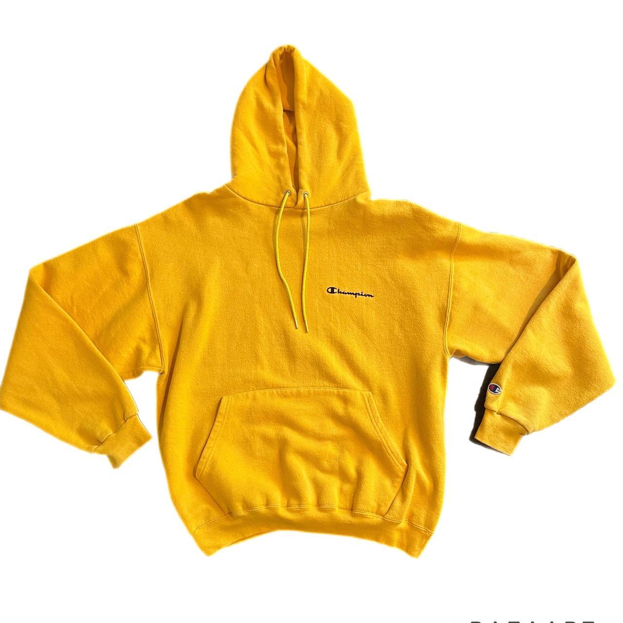 Men yellow champion hoodie Clearance
