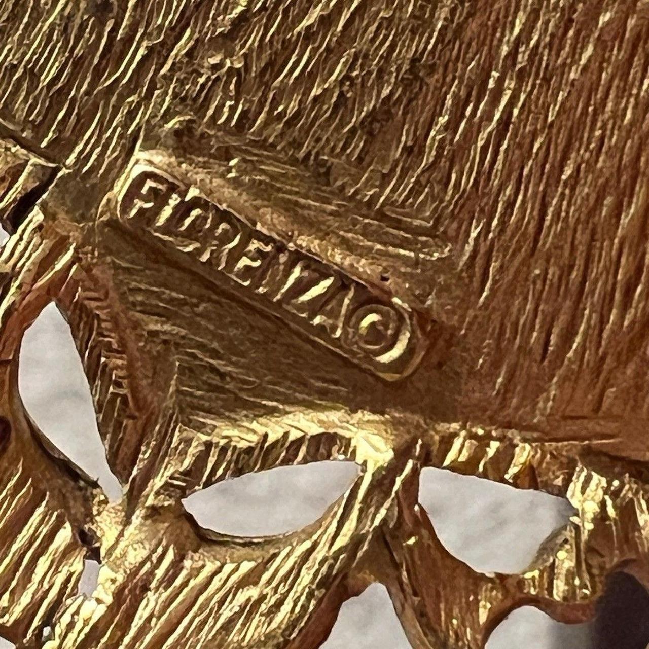 Women's Brooch - Gold/Red – Beautiful vintage Flo… - image 5